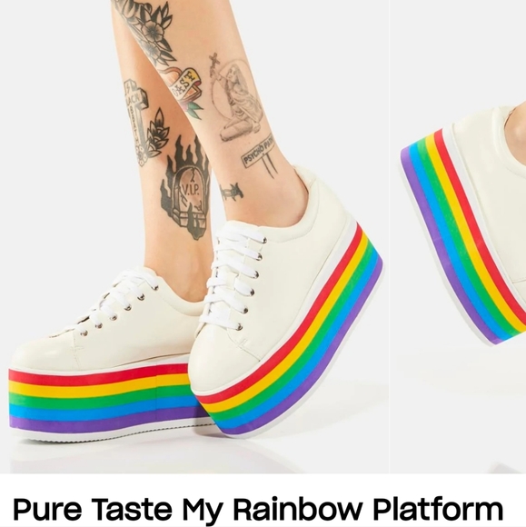 platform rainbow sneakers